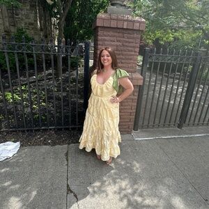 Anthropologie Hutch Scoop-Neck Tiered Maxi Dress